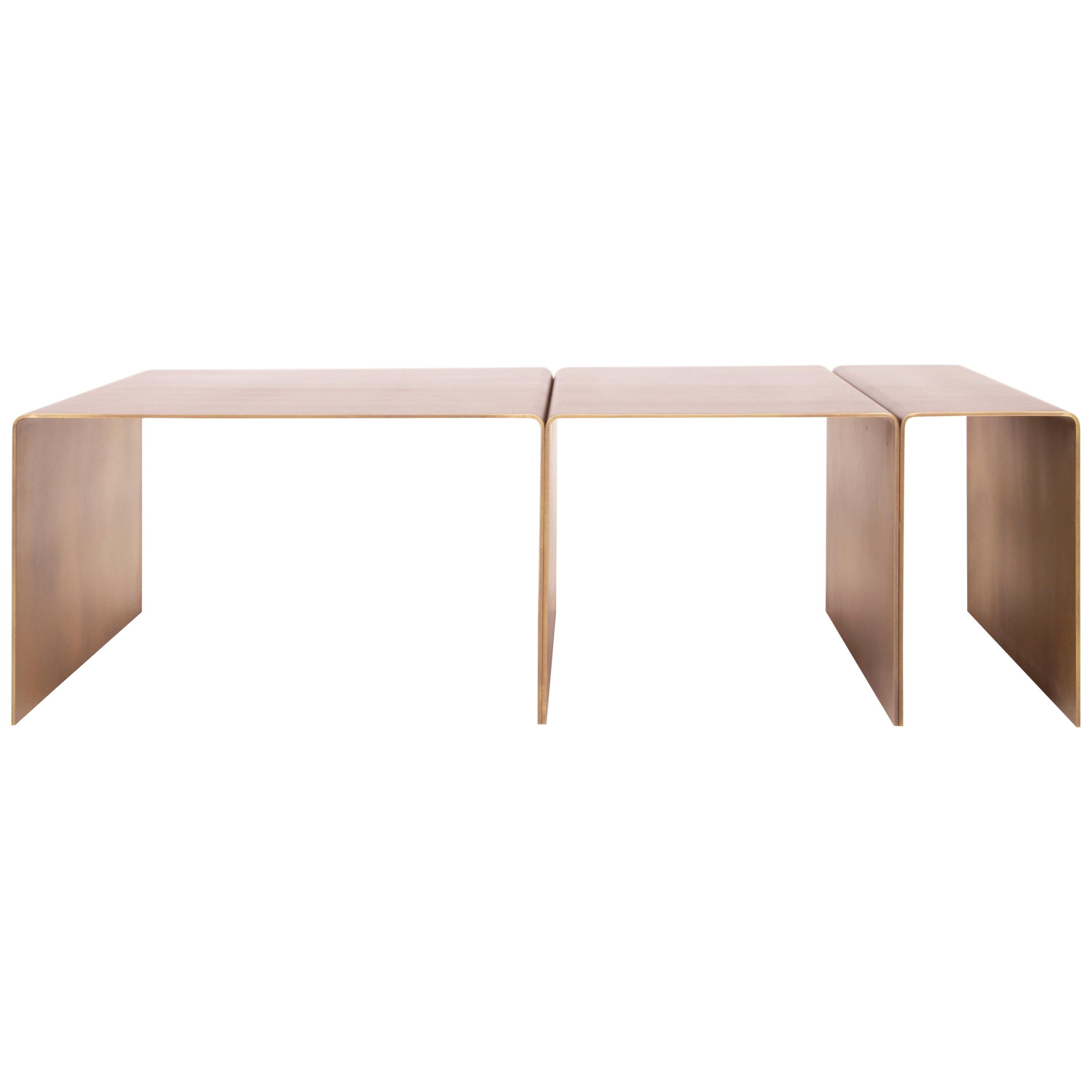 SEGMENT Coffee Table in Burnished Brass by Estudio Persona