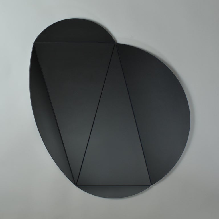 Modern Segment Mirror, Modular Wall Mirror in Black, Custom Colors and Configurations For Sale