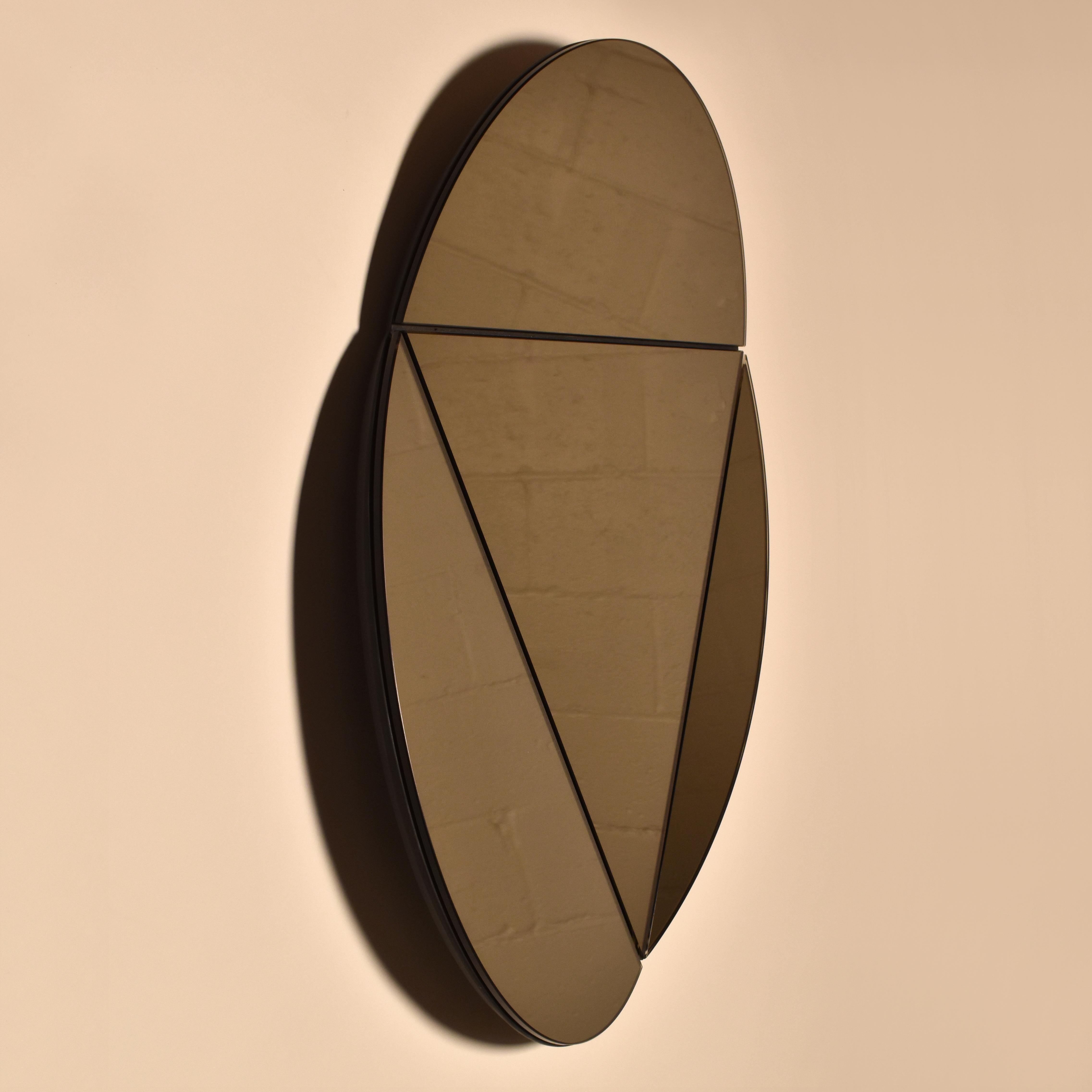Modular mirror designed and produced by Talbot & Yoon.

The segment mirror was adapted from geometric studies produced during the development of the connection brackets between the arches of our vault light.

The initial ‘serious’ study project