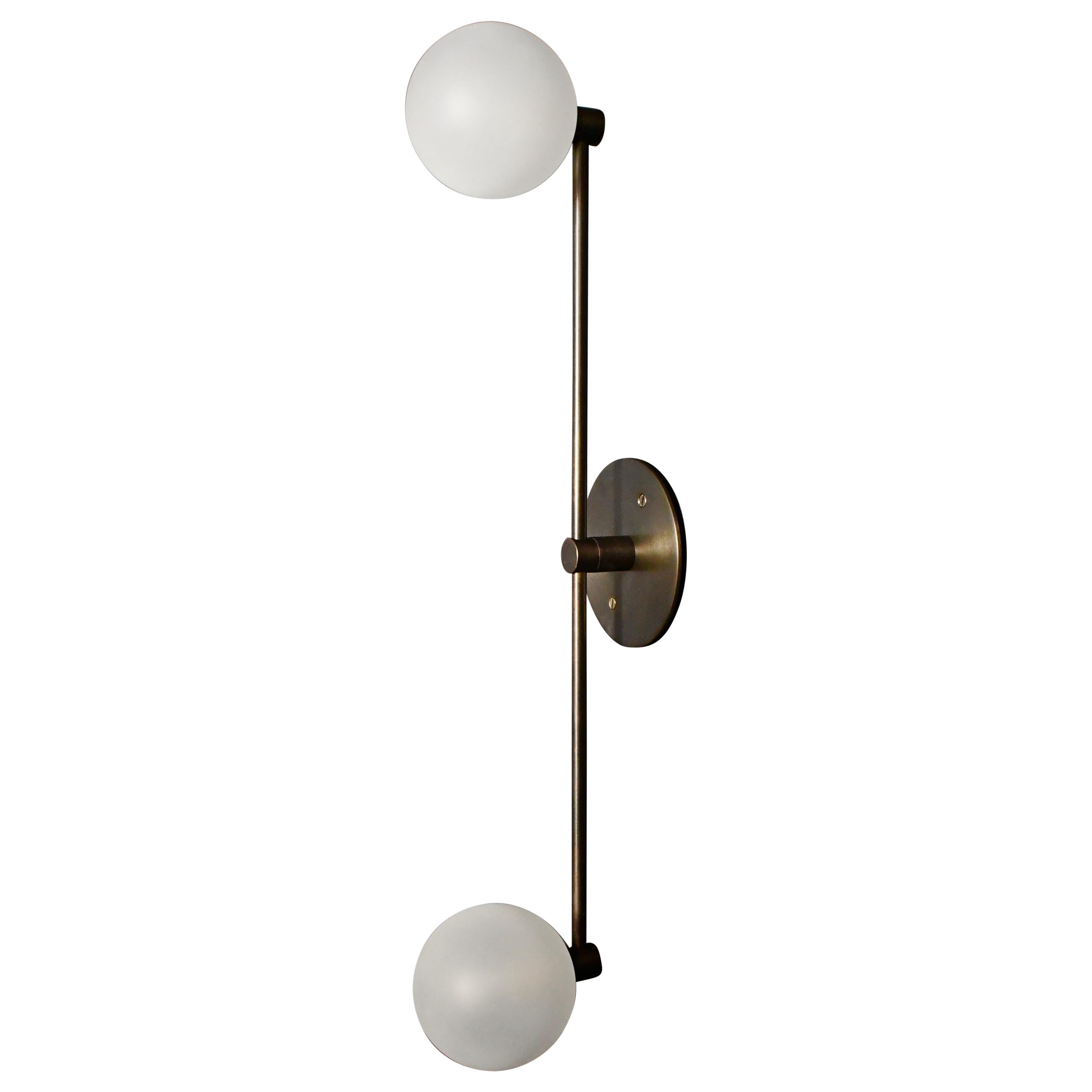 Segment Wall Lamp or Flushmount in Bronze and Blown Glass by Blueprint Lighting
