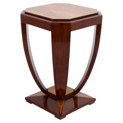 Segmented 1930s French Art Deco Side Table in Nutwood High Gloss Lacquered