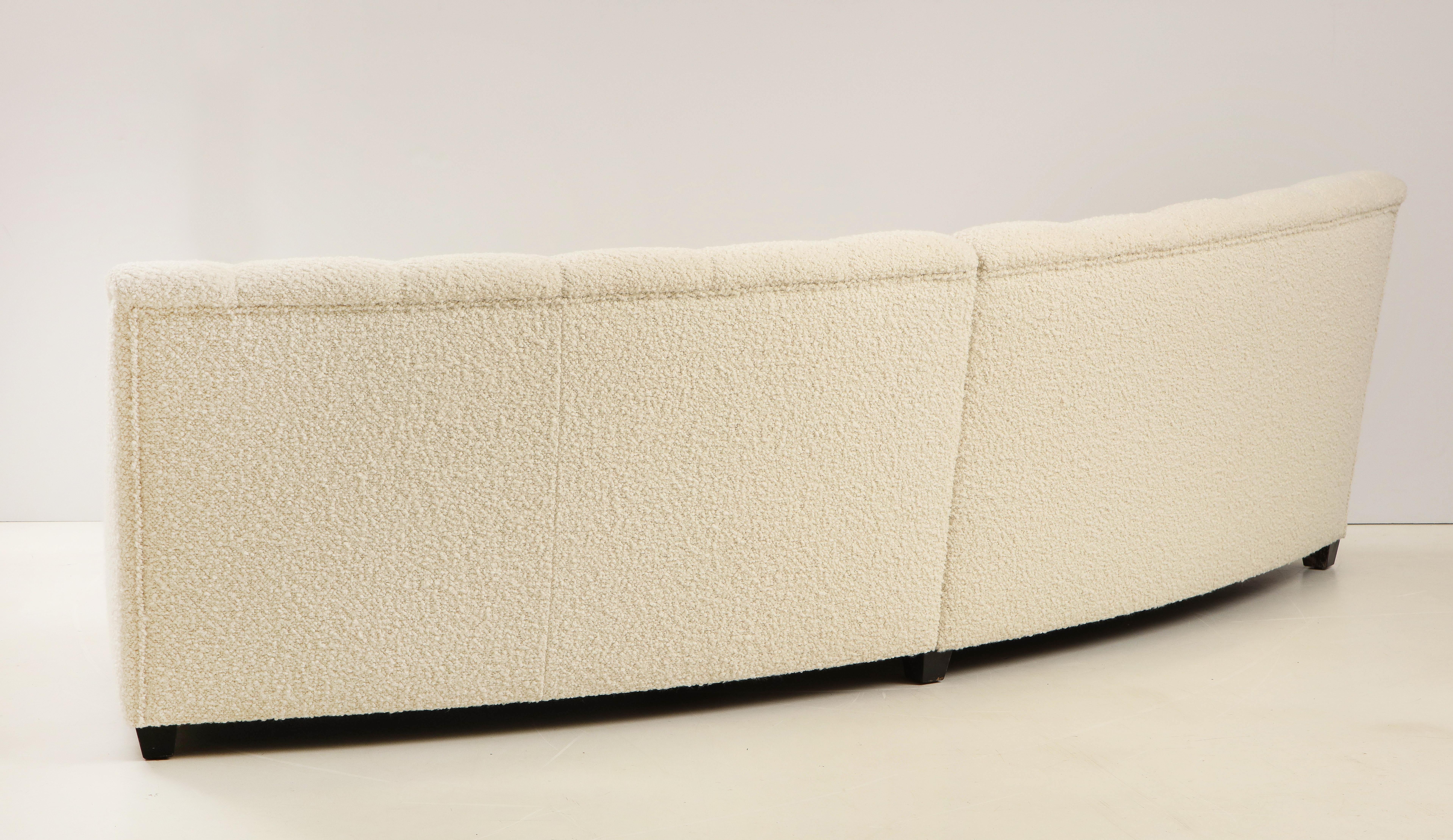 Segmented Curved Sofa in the Style of De Sede in Ivory Boucle, Italy 1