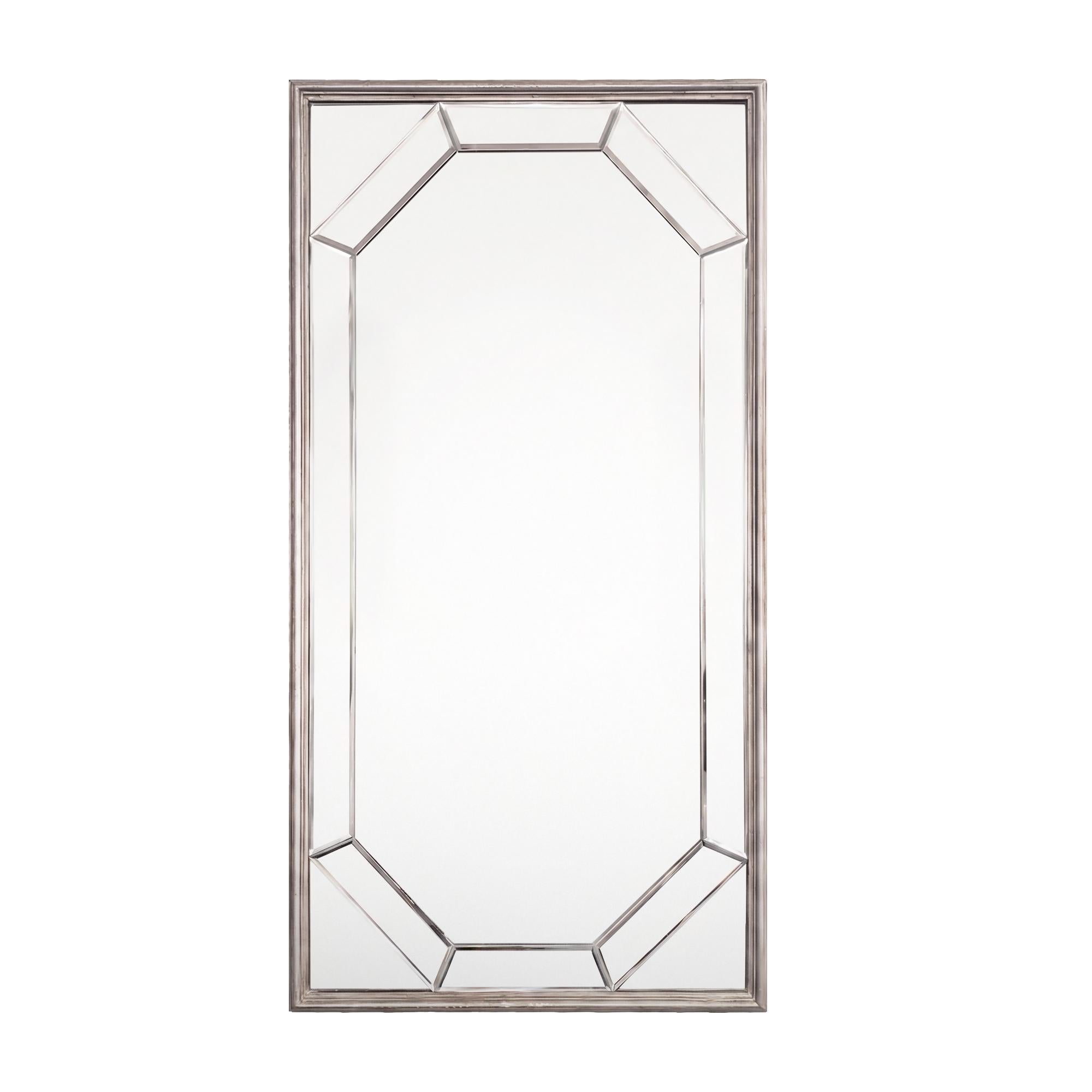 Segmented Mirror with Silver Frame
