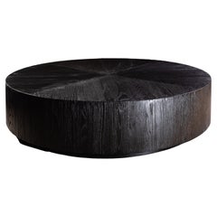 Segmented Round Coffee Table in Black Solid Oak by No Age Studio