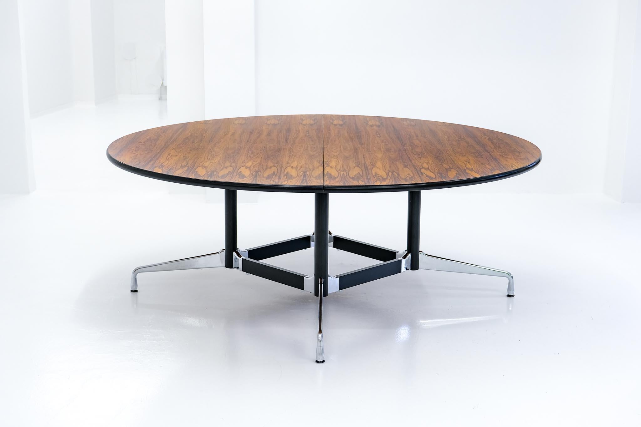 Late 20th Century Segmented Table with Brazilian Rosewood Top by Ray and Charles Eames, 1970s