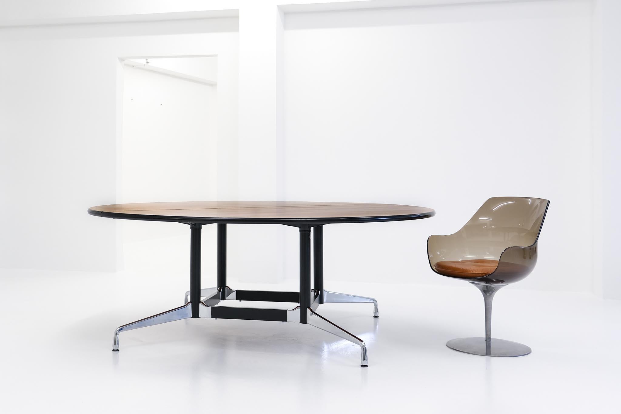 Steel Segmented Table with Brazilian Rosewood Top by Ray and Charles Eames, 1970s