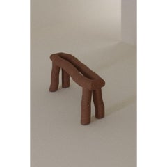 Handcrafted Brown Solid Wood Seating Segmento Pine Logs Bench by Cara Davide