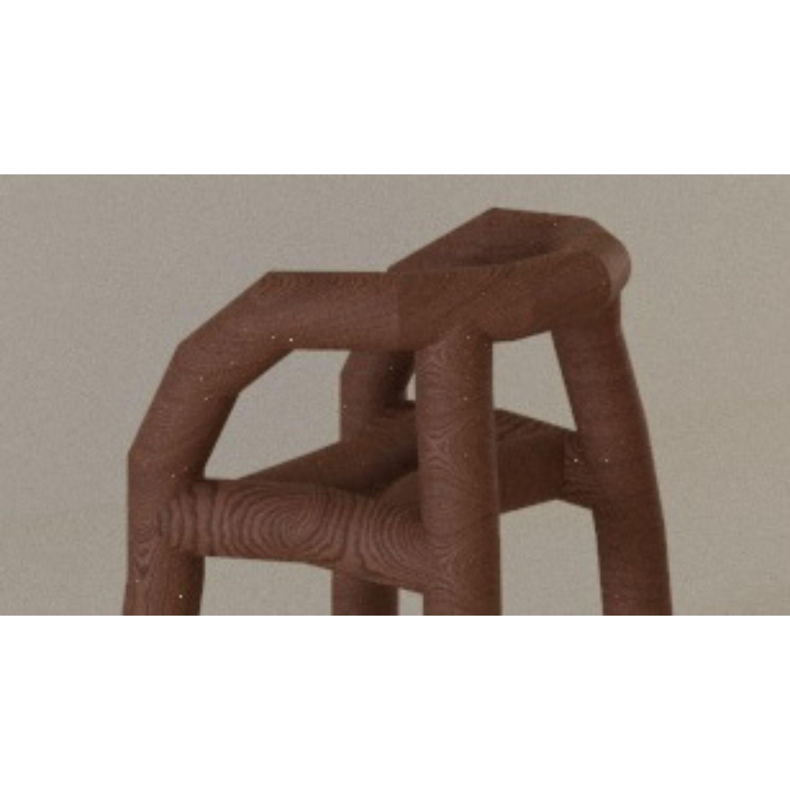 Moderne Chaise Segmento Pine Logs en bois massif Brown fabriquée à la main par David David en vente