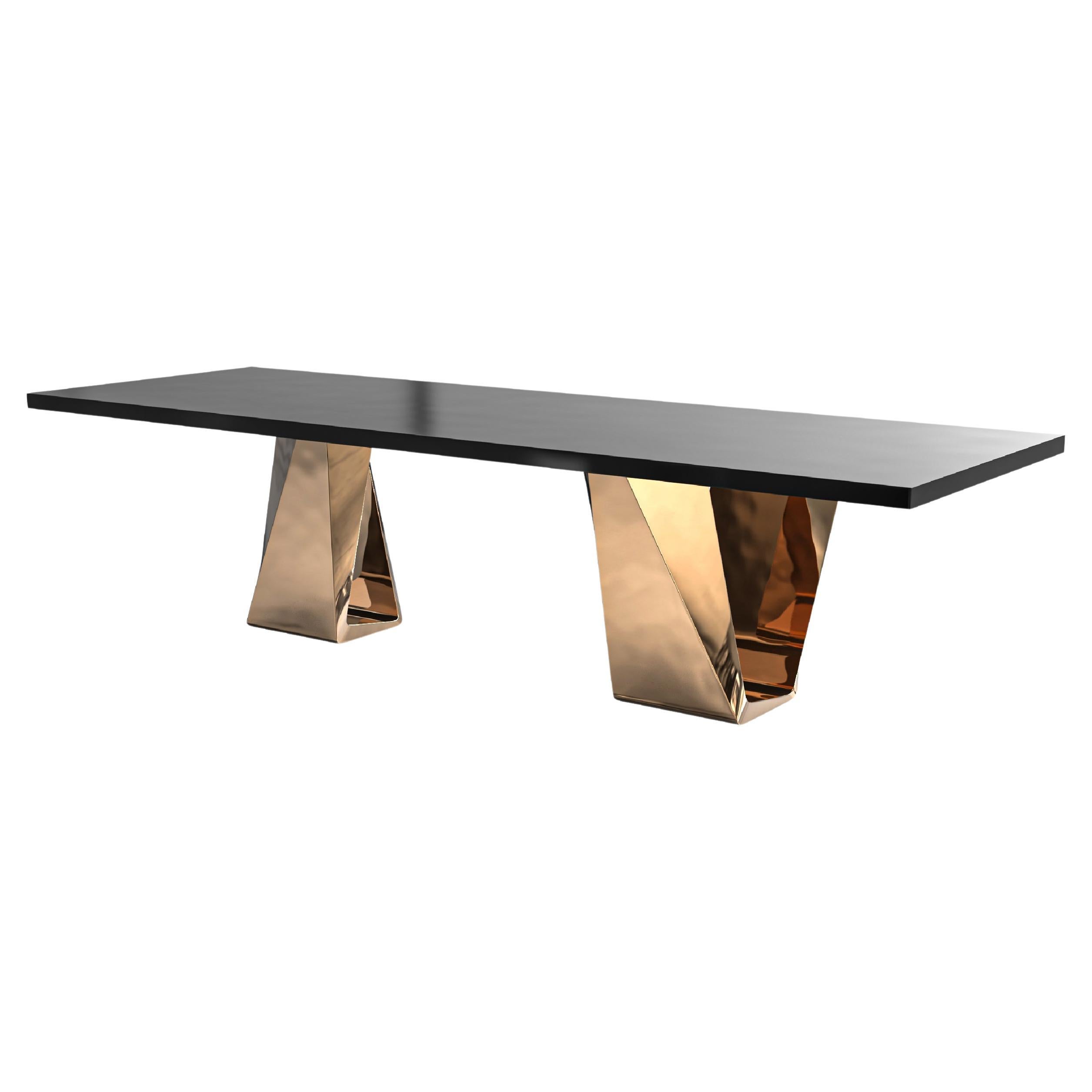 "Segno Di Rasoio" Dining Table with Bronze, Hand Crafted, Istanbul
