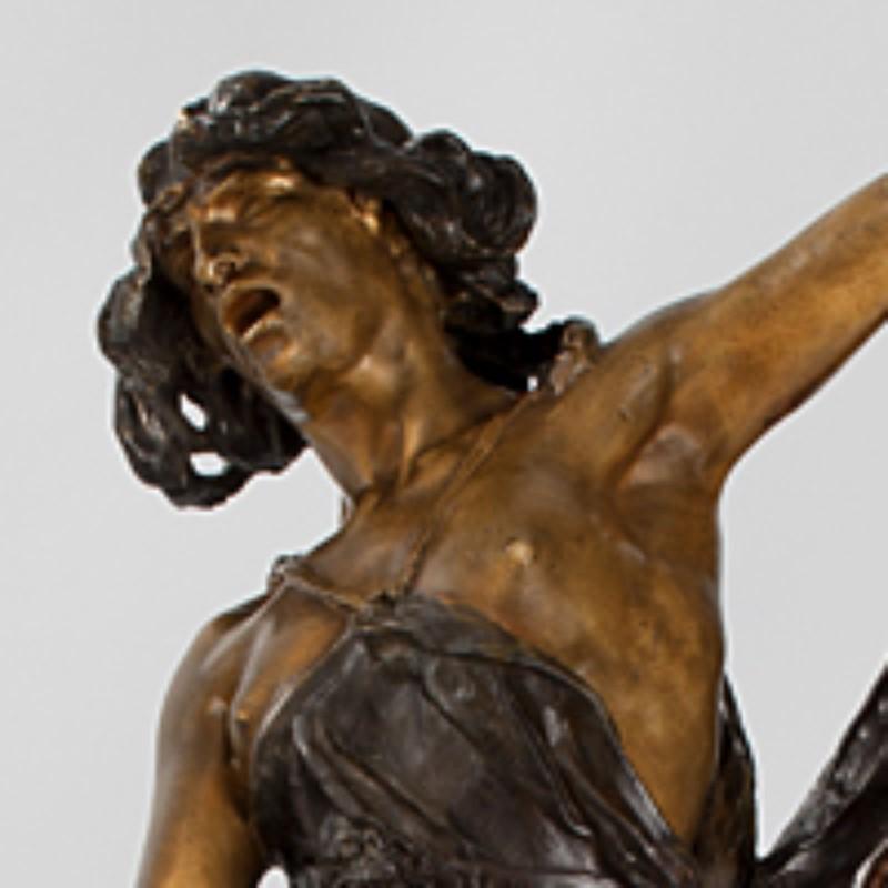 Ségoffin Jugendstil-Figurenskulptur aus patinierter Bronze (Französisch) im Angebot