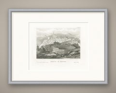 Segovia, Spain, Antique View with the Roman Aqueduct and Bullring, circa 1850
