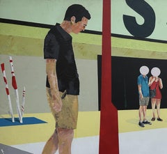 Arts3: Pintura en técnica mixta, paisaje contemporáneo, enmarcada, 2010+