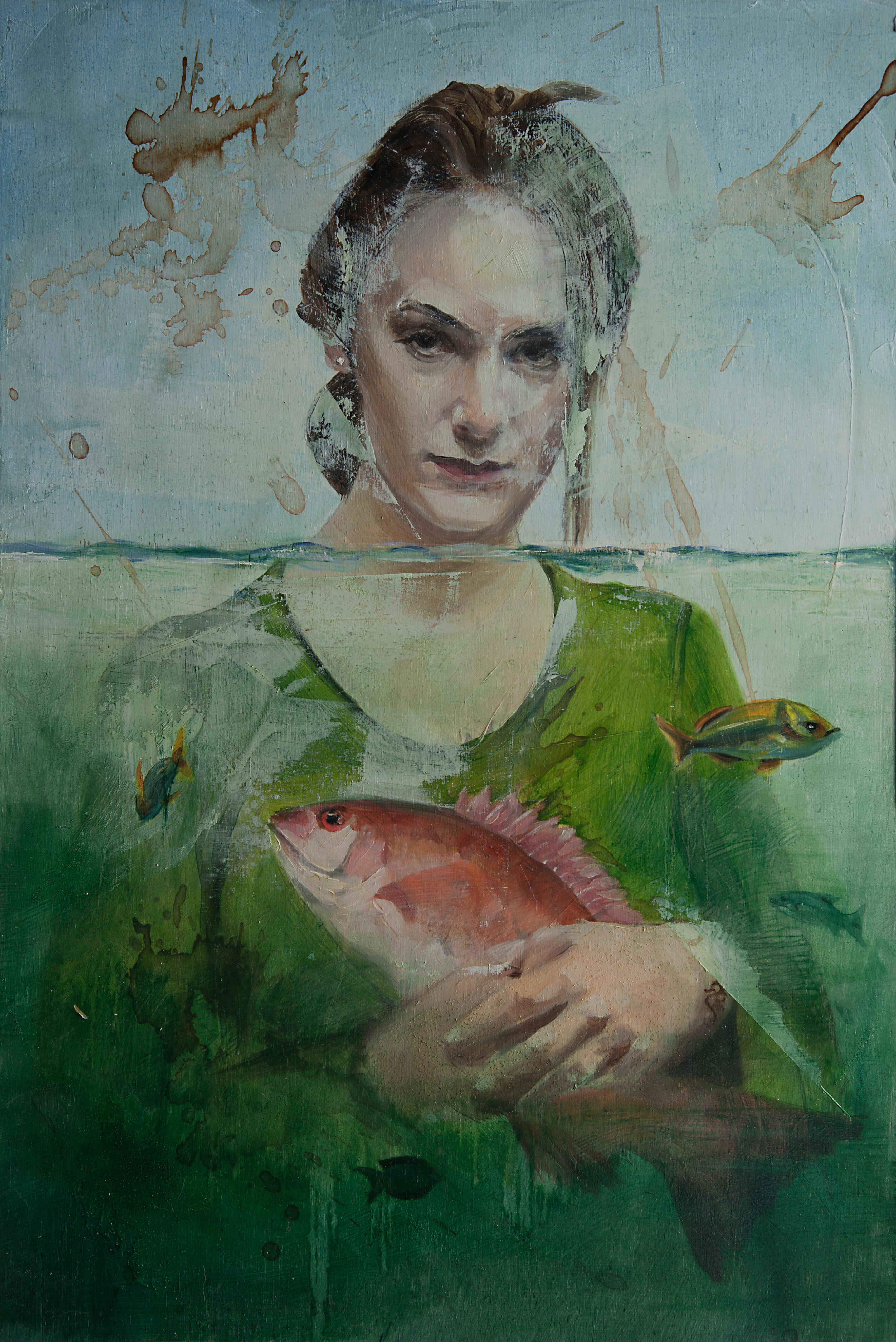 Mediterranea Mischtechnik. Gemälde – Painting von SEGREBA