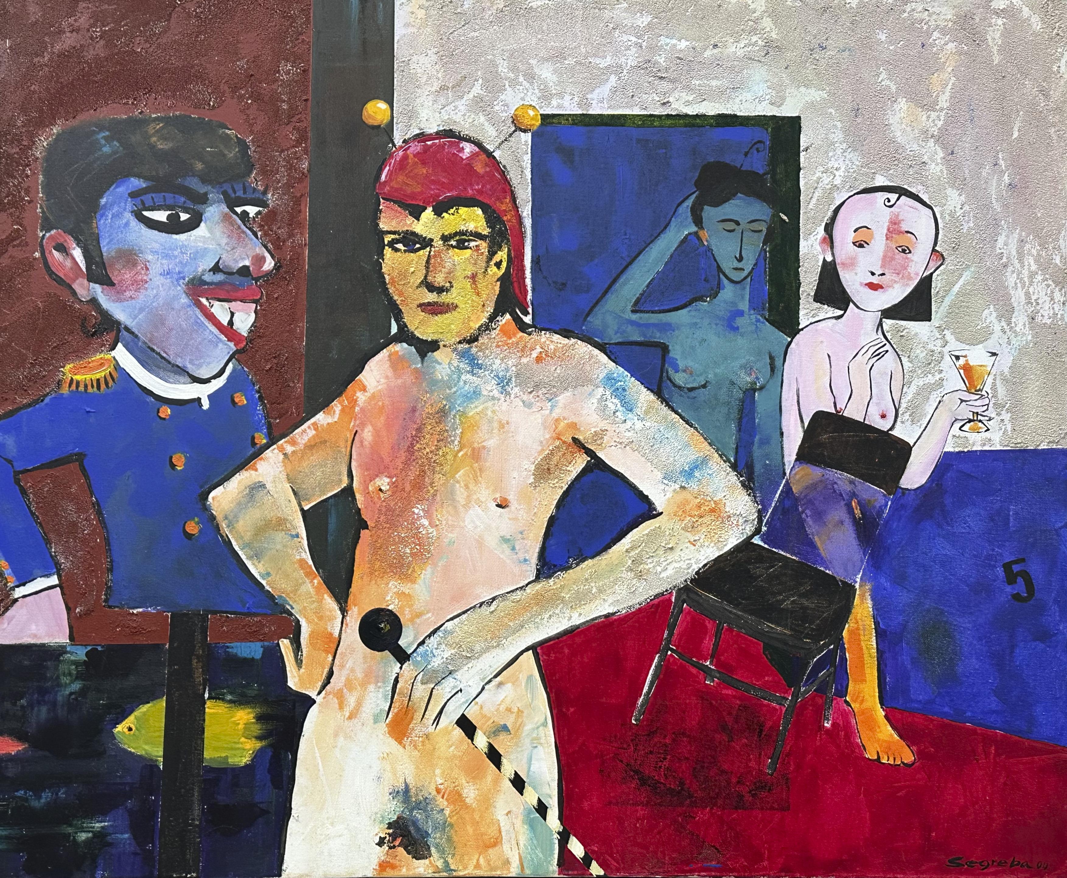 Das Gemälde „Der Clown“ (Mischtechnik), zeitgenössischer Stil, gerahmt, ab 2010