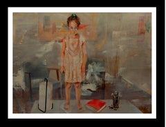 La ragazza di Rene Metras pittura a tecnica mista