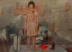The girl of Rene Metras mixed media. painting