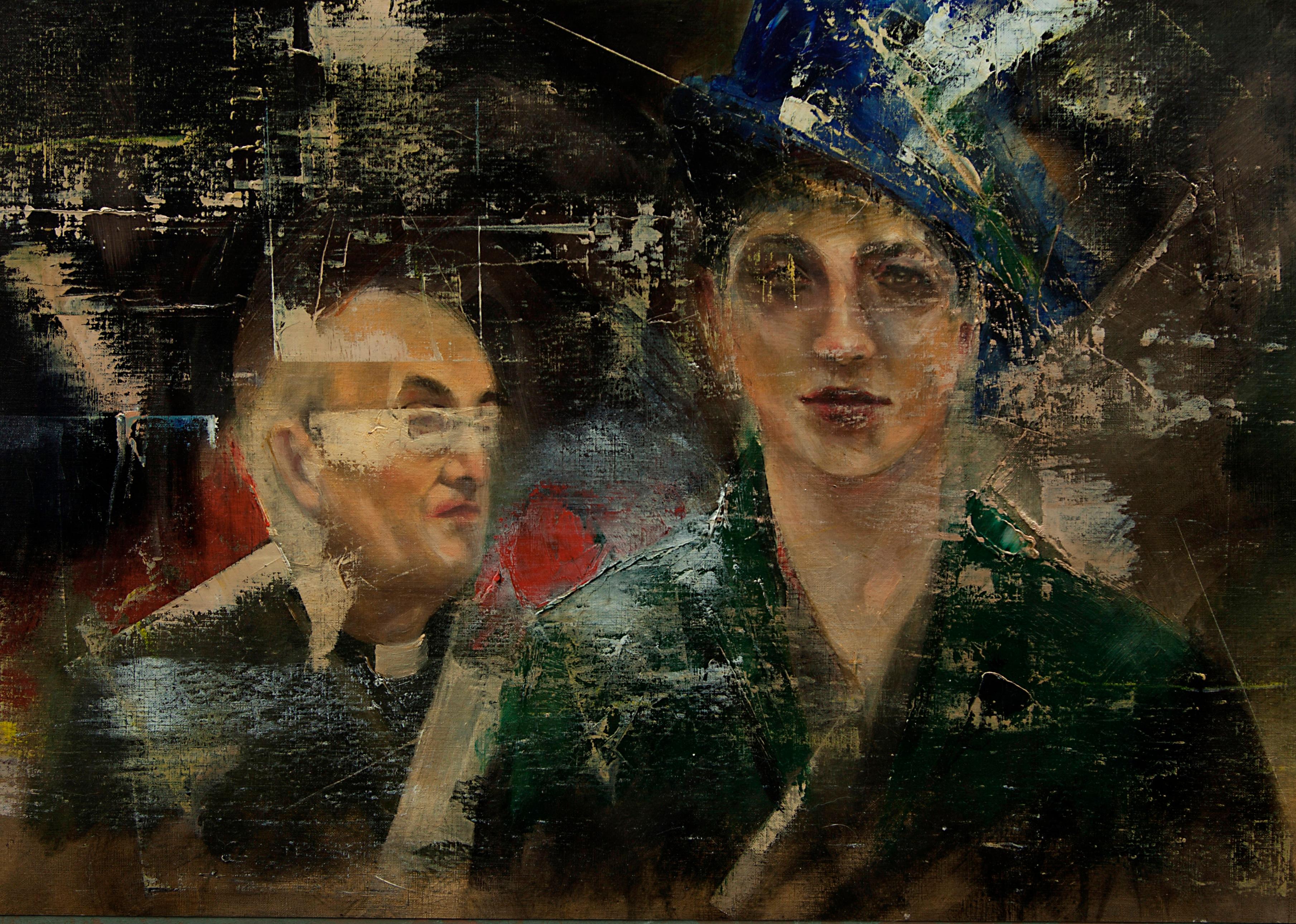Die Sünderin Mischtechnik. Gemälde – Painting von SEGREBA
