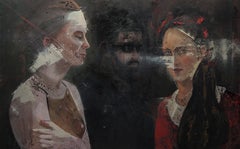 „Drei Frauen“ – Mischtechnik, zeitgenössisch, gerahmt, 2010–