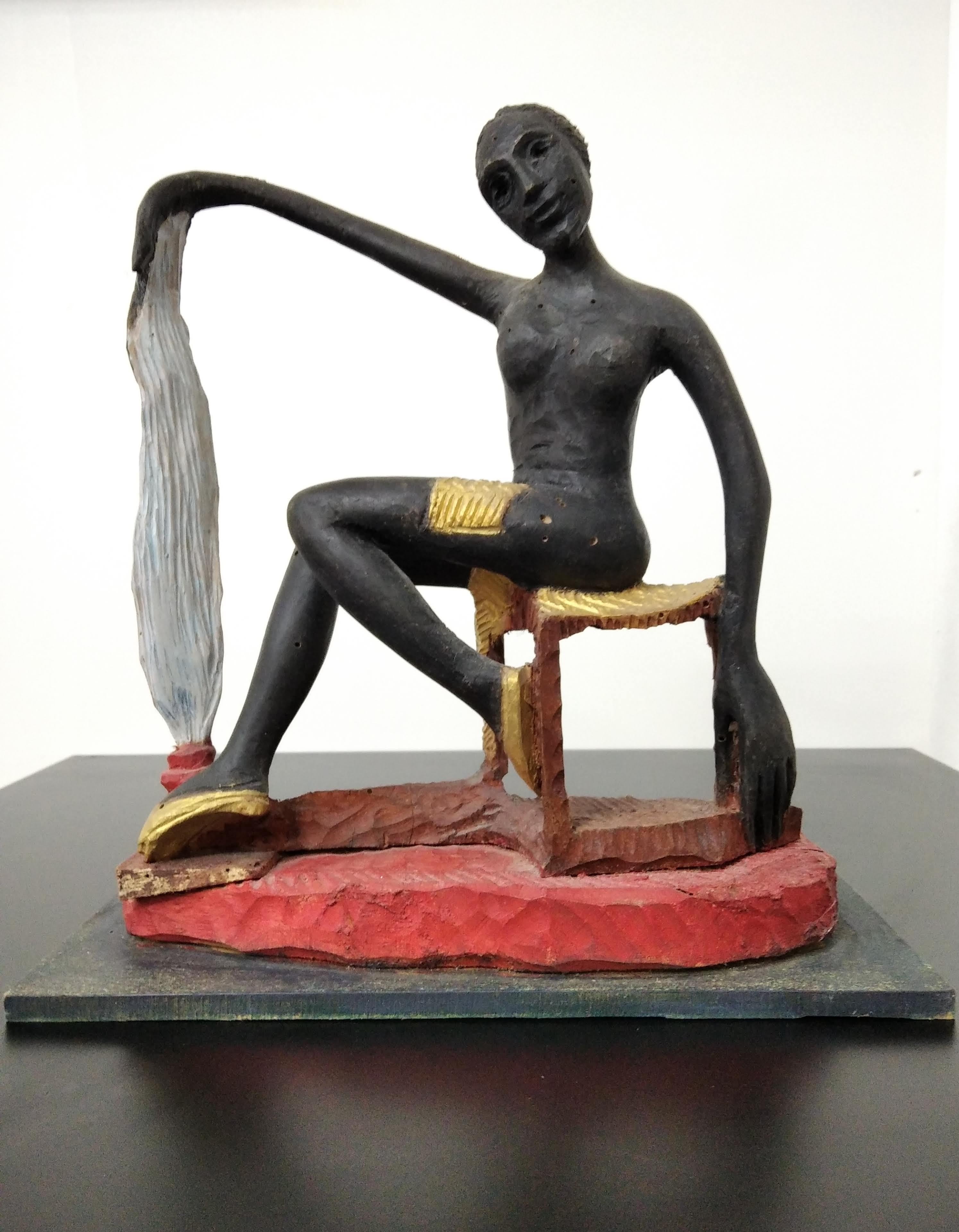 Segundo Gutiérrez Abstract Sculpture - Diosa ébano
