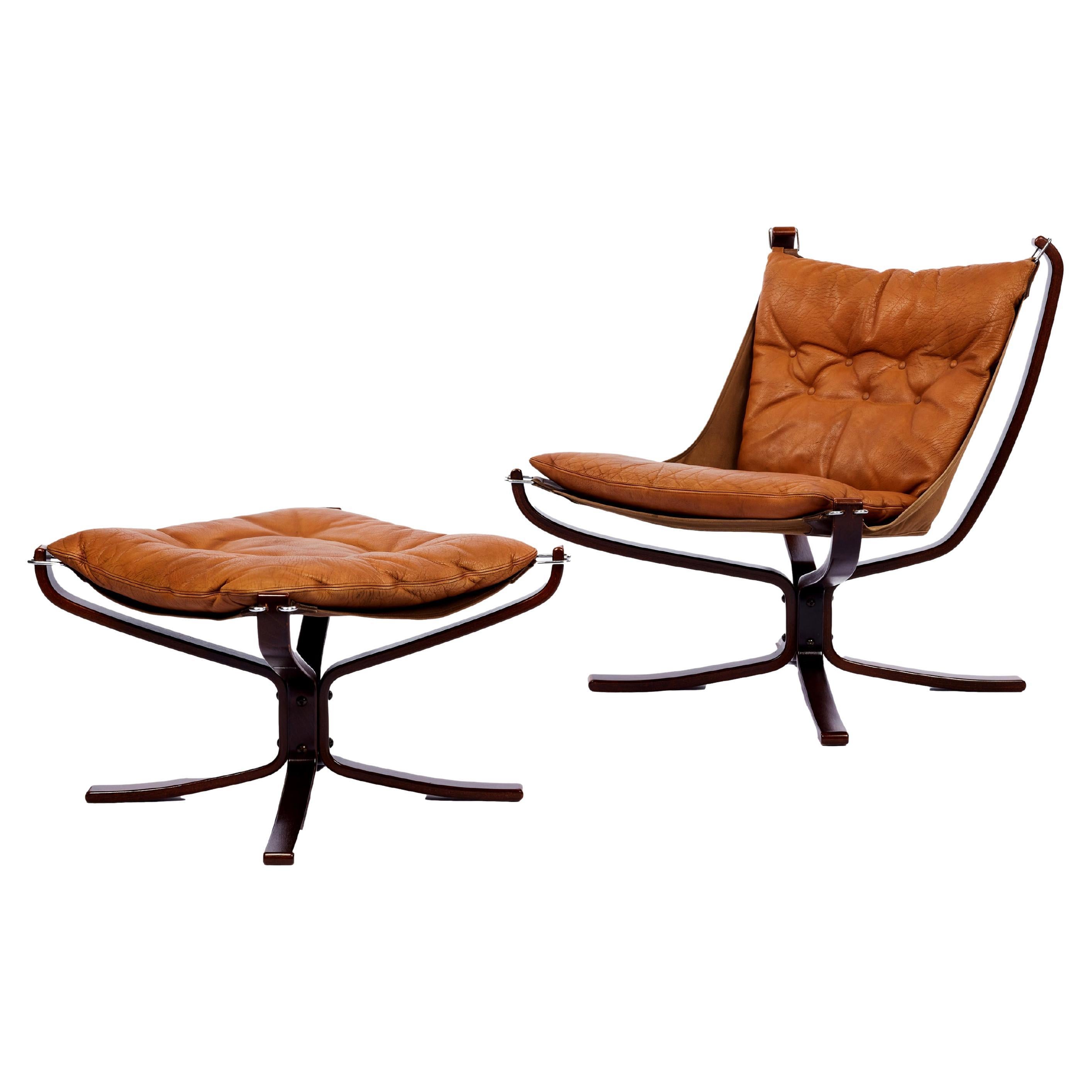 SIGURD RESSELL "FALCON" CHAIR and OTTOMAN