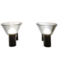 Seguso, Pair of Wall Lights in Glass and Lacquered Metal, circa 1950