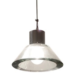 Seguso, Pendant Light in Glass and Lacquered Metal, circa 1950