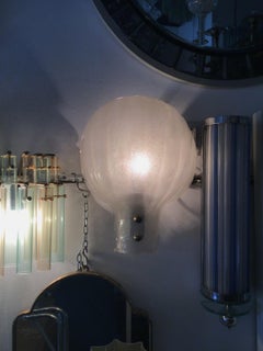 Seguso 12 Sconces Murano Glass “Rugiada” Brass, 1950, Italy