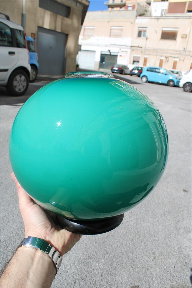 Seguso 1940 Vase Ball and Ball vert avec bouche supérieure ronde Italie en vente 4