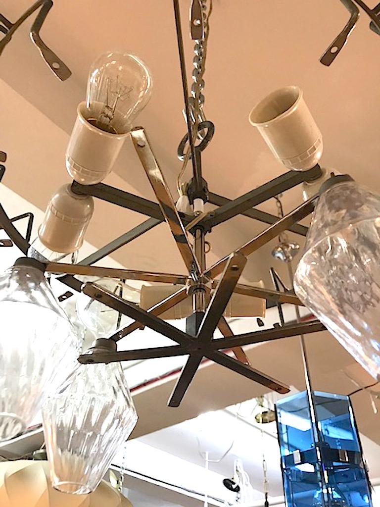 Seguso 1960s Clear & Blush Glass Chandelier For Sale 5