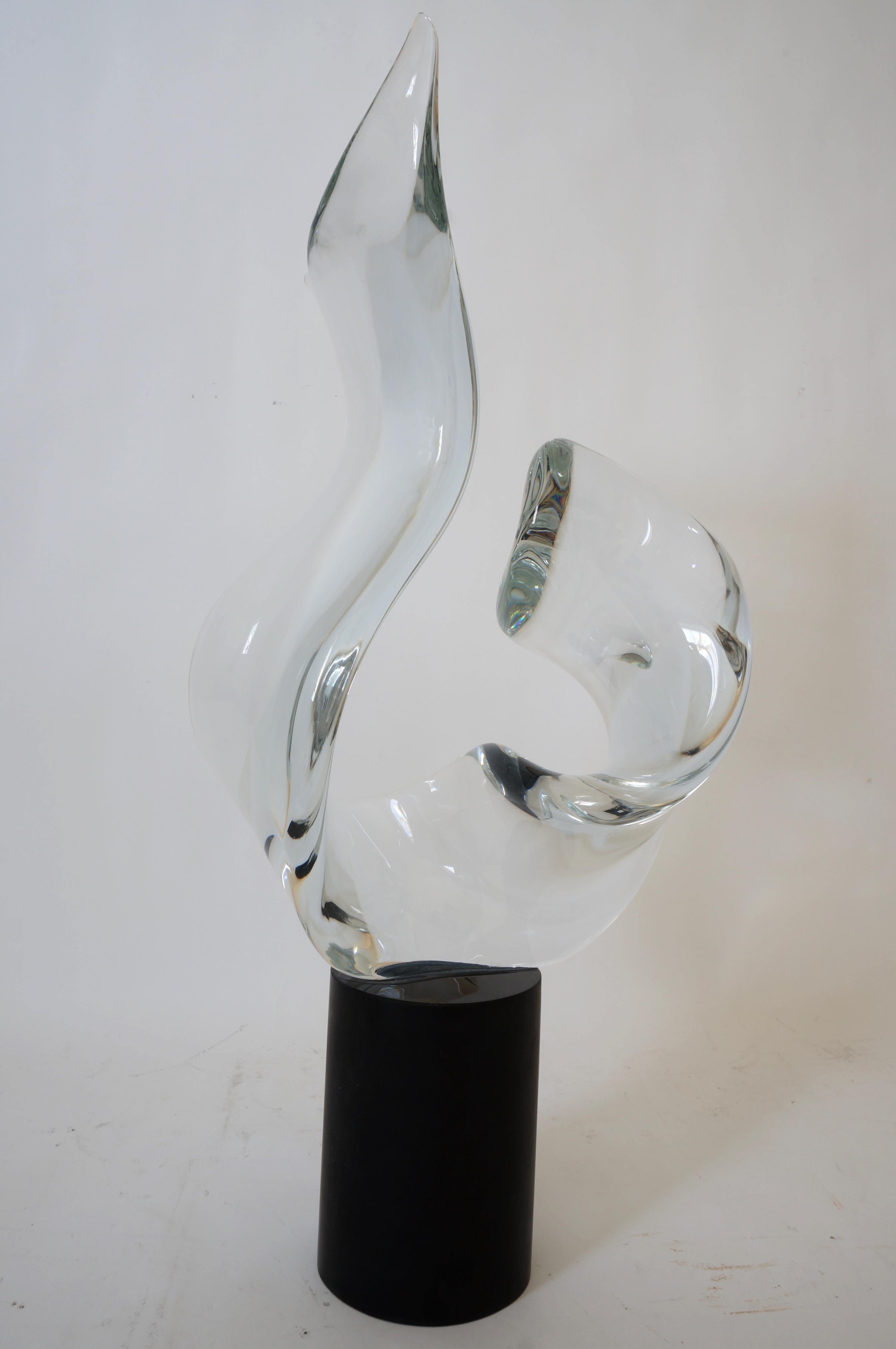 Mid-Century Modern Seguso Signed Abstract sculpture in murano glass from a Palm Beach estate.