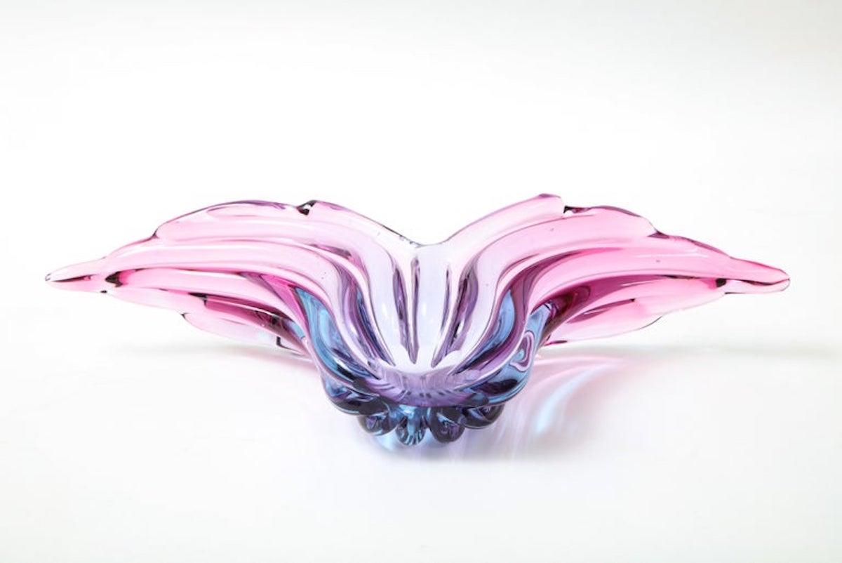 Vaso in vetro di Murano Seguso Ametista/Magenta in vendita 6