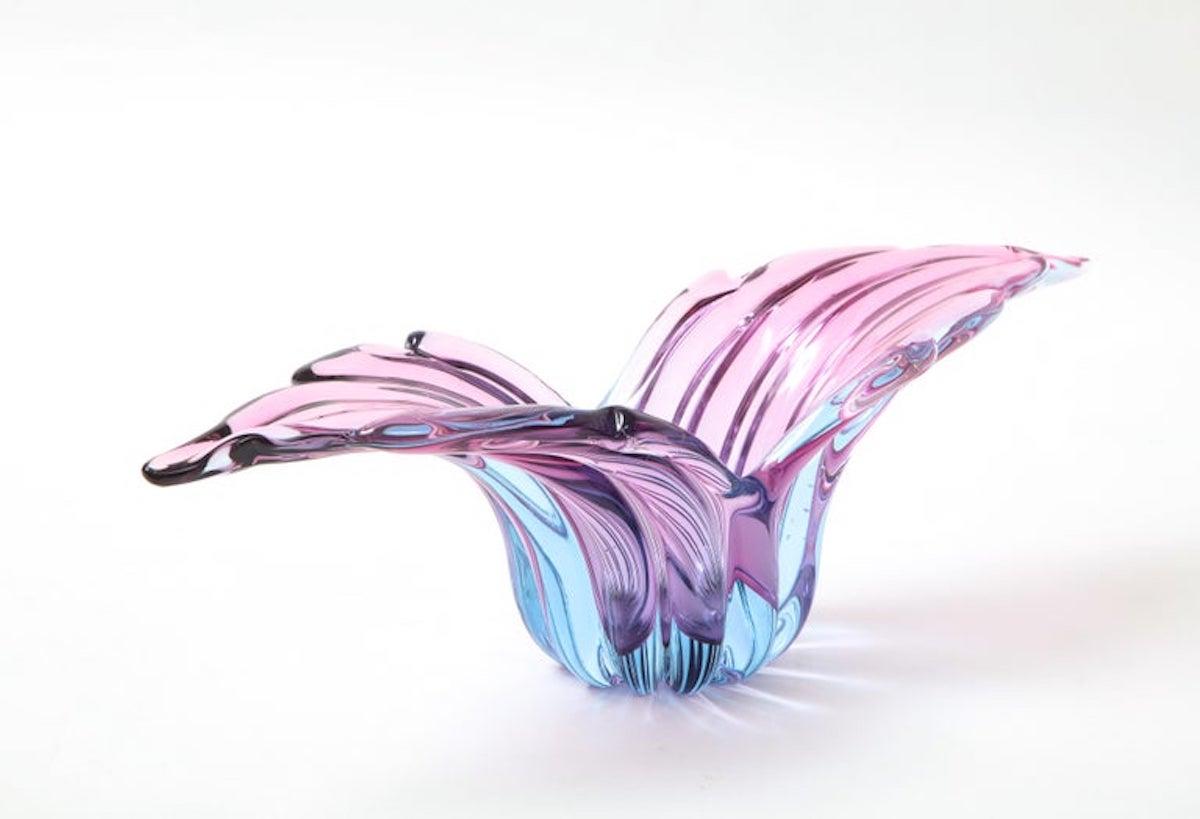 Italiano Vaso in vetro di Murano Seguso Ametista/Magenta in vendita
