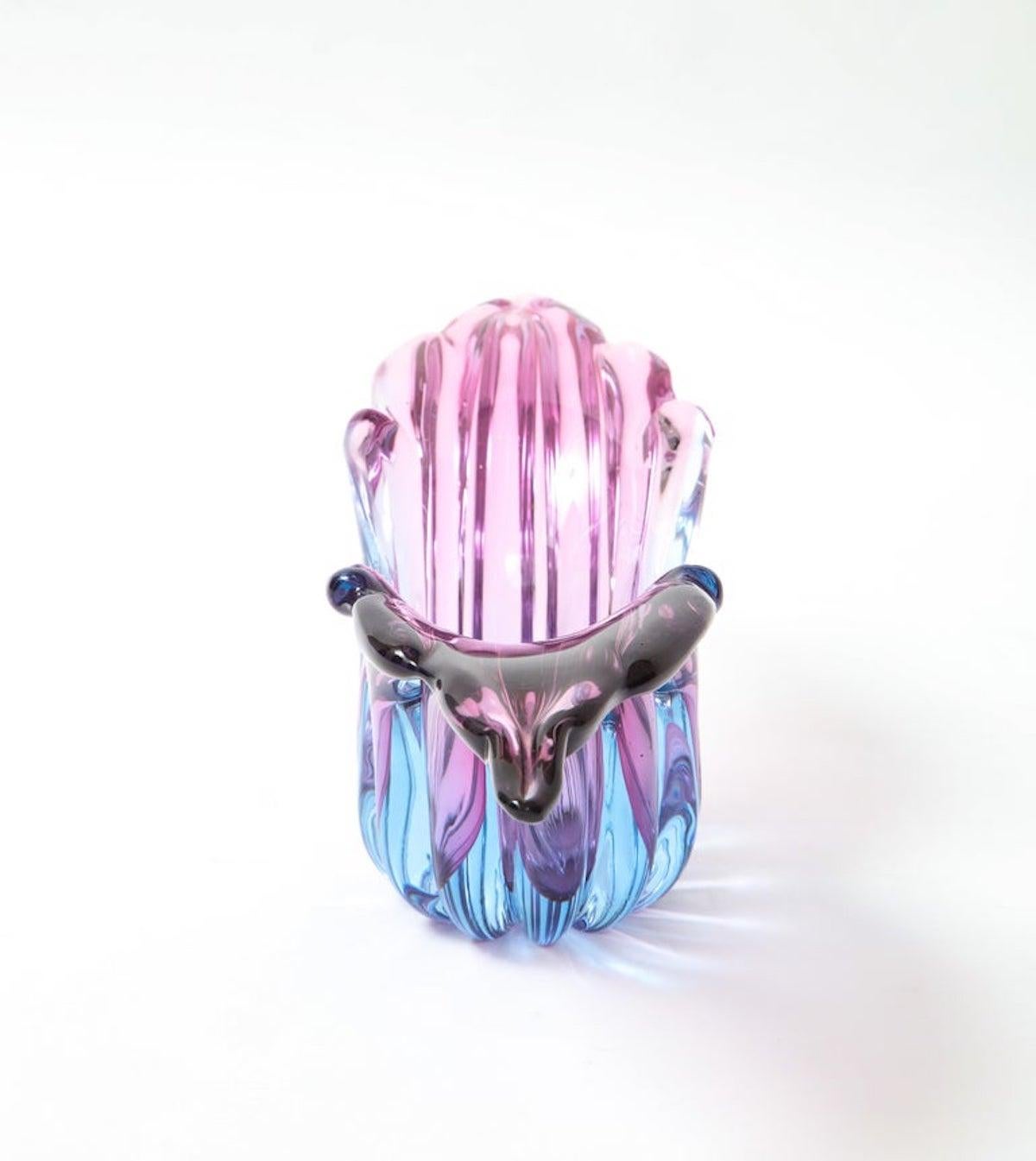 XX secolo Vaso in vetro di Murano Seguso Ametista/Magenta in vendita
