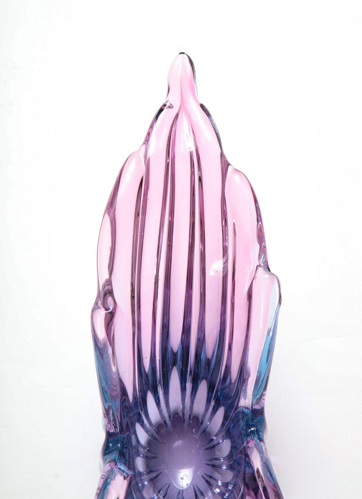 Vaso in vetro di Murano Seguso Ametista/Magenta in vendita 1