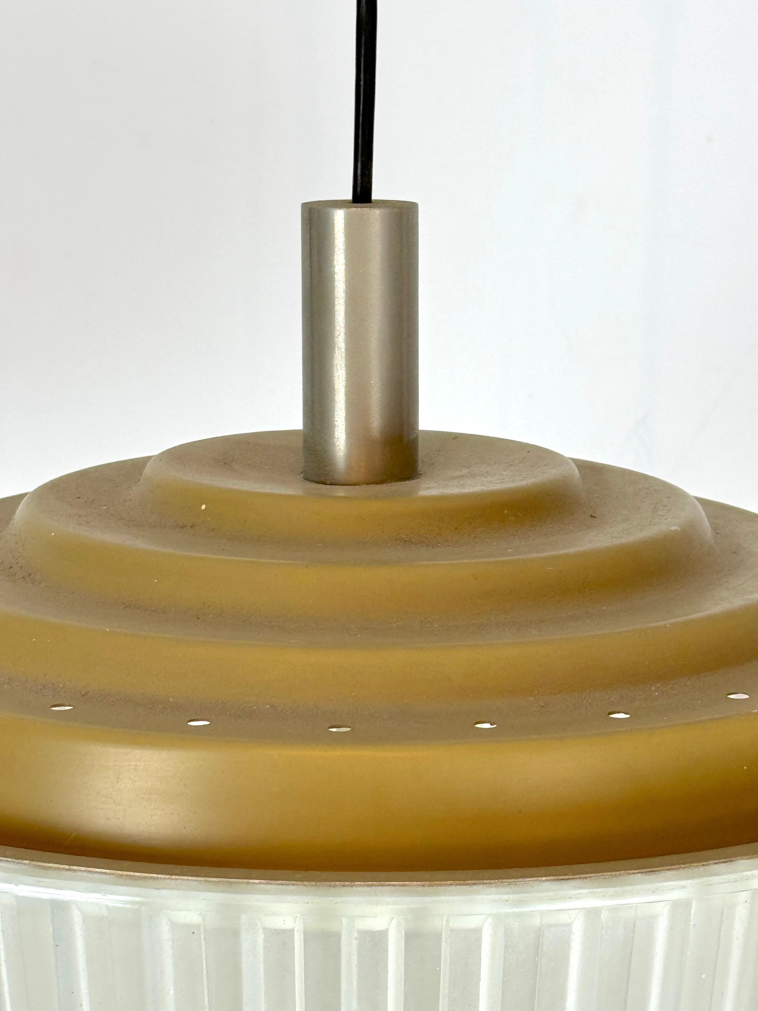 Seguso, lampadario Art Deco in vetro e metallo degli anni '40. in vendita 3