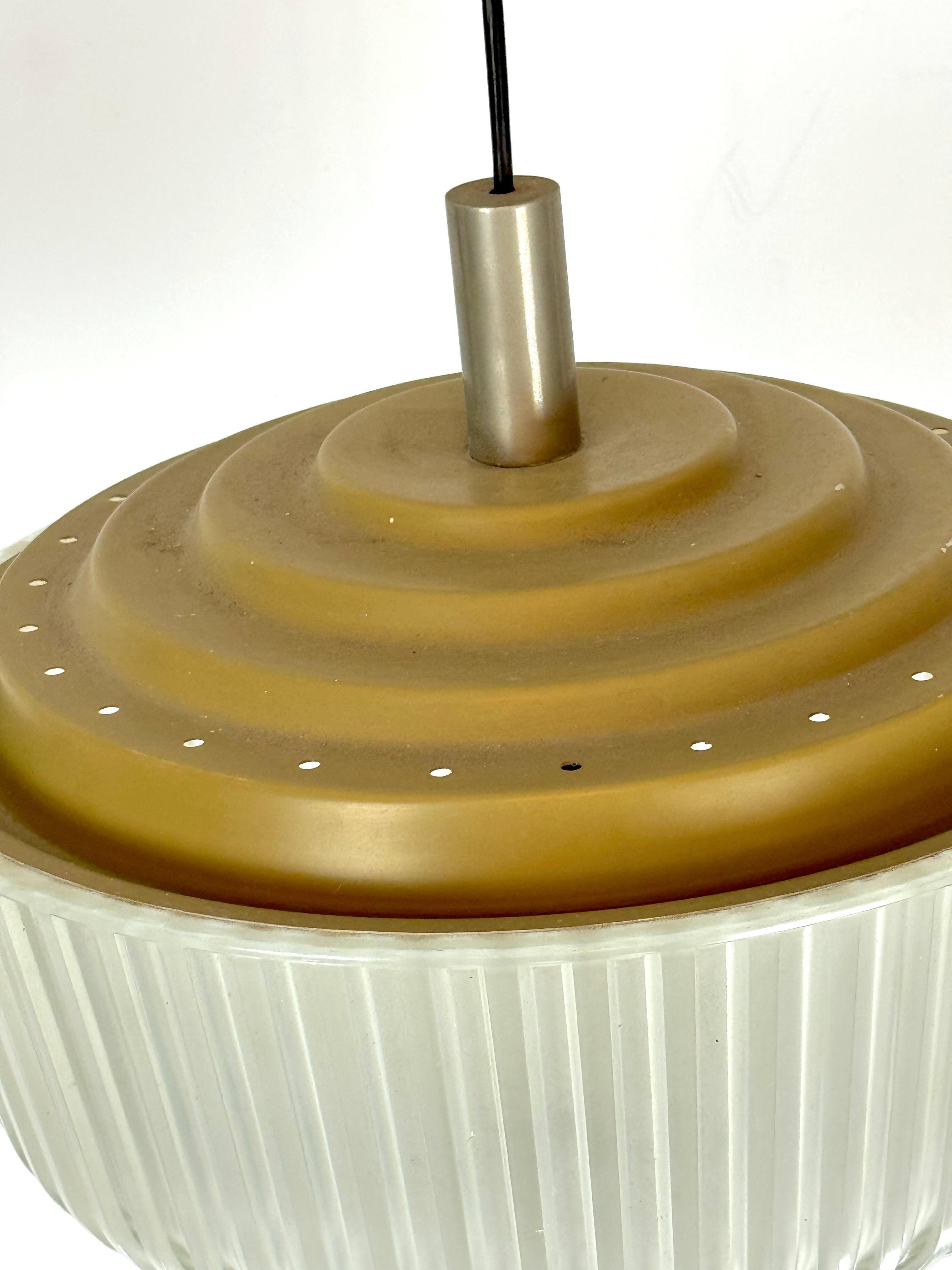 Seguso, lampadario Art Deco in vetro e metallo degli anni '40. in vendita 5