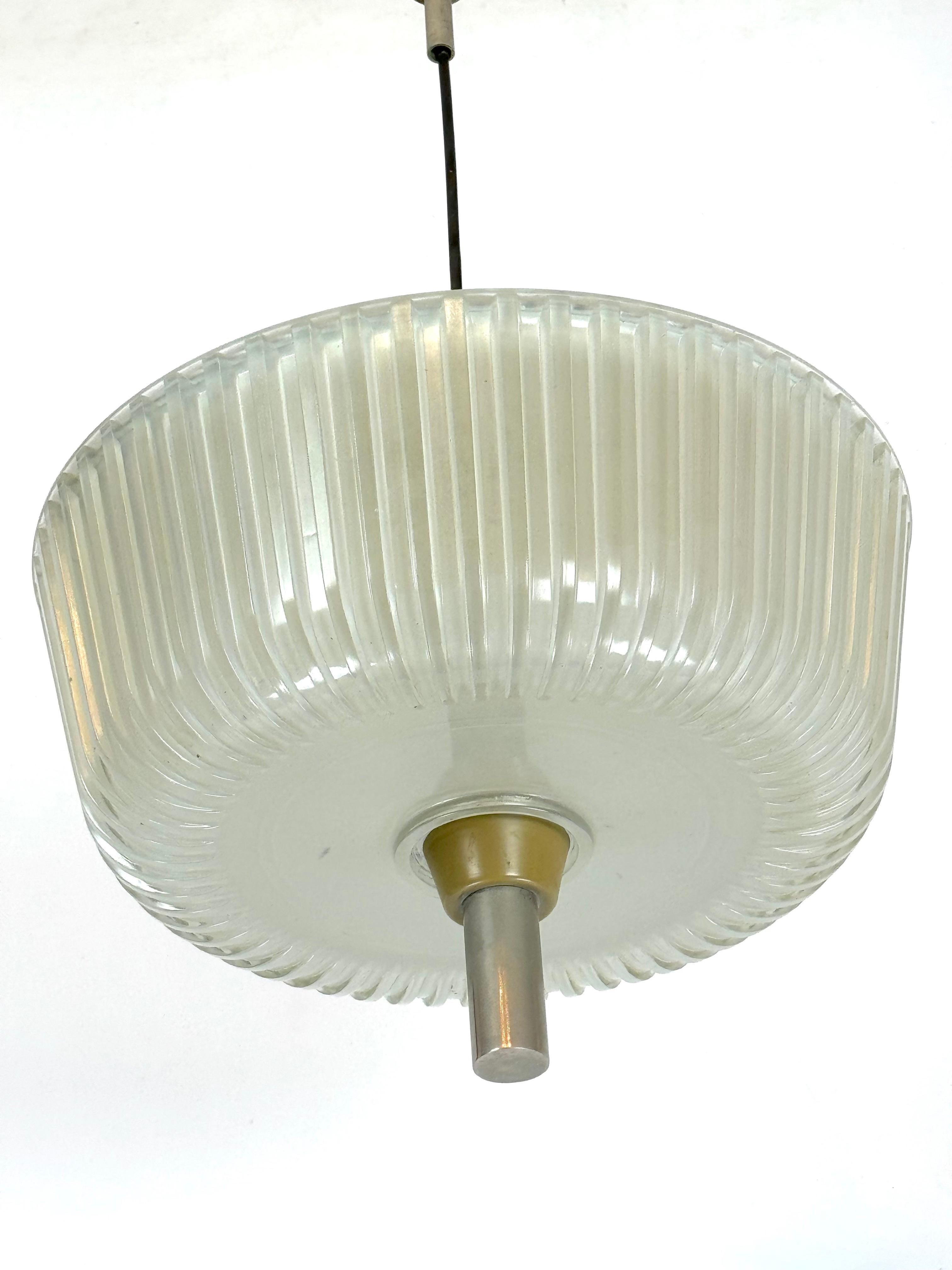 Seguso, lampadario Art Deco in vetro e metallo degli anni '40. in vendita 1