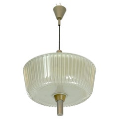 Seguso, Art Deco glass and metal chandelier from 40s.