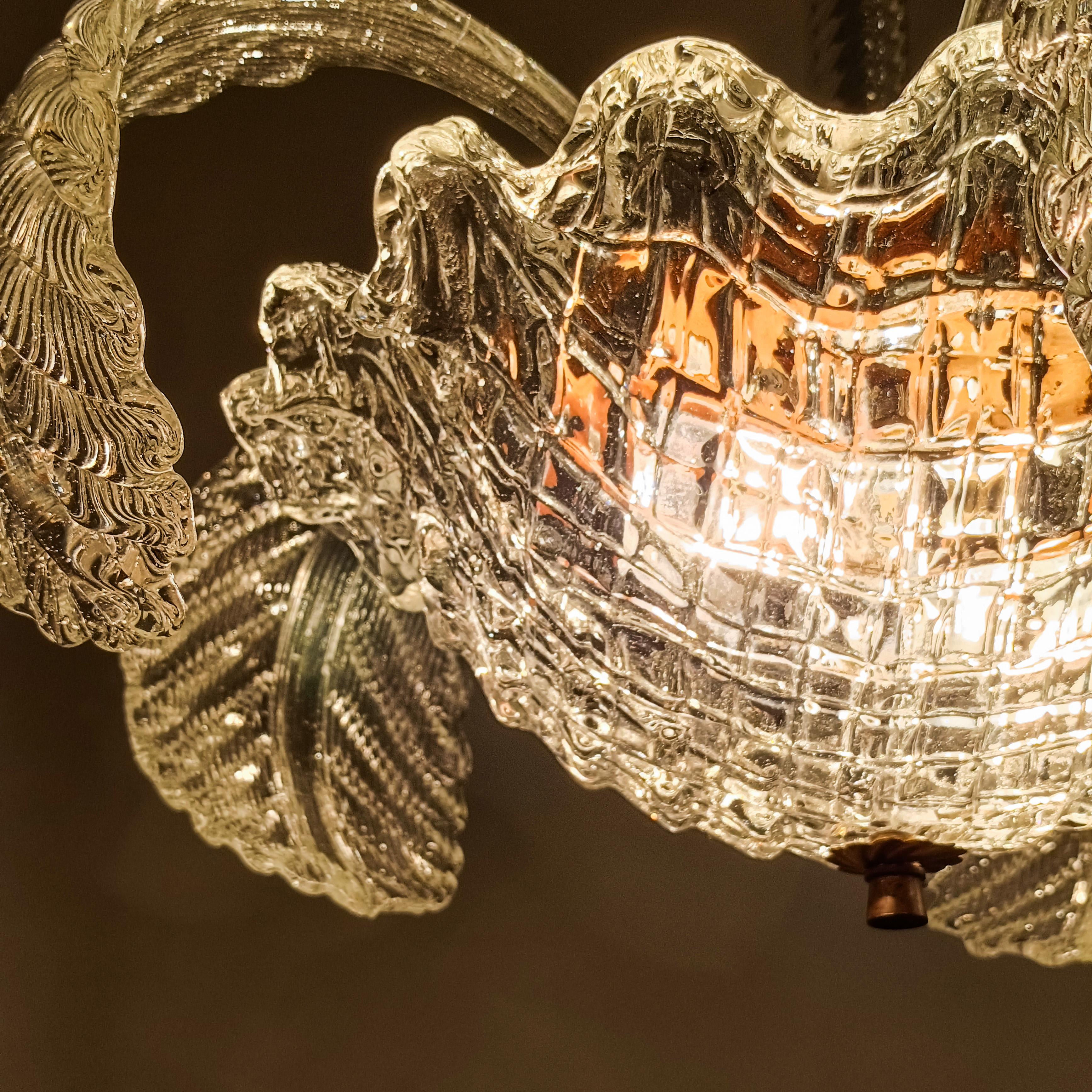 Seguso. Lustre Art déco en verre de Murano, Italie, années 1940 en vente 3