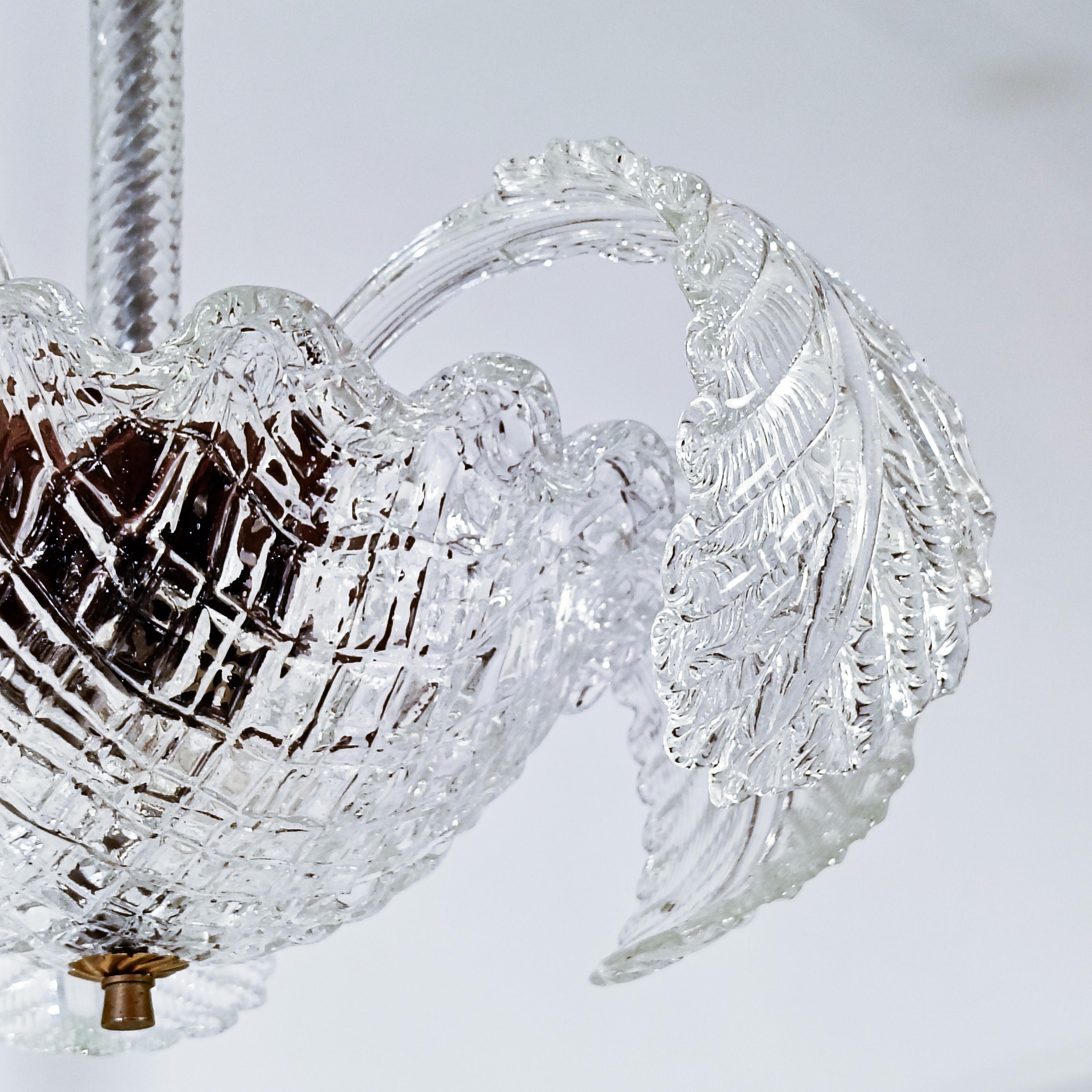 Seguso. Lustre Art déco en verre de Murano, Italie, années 1940 en vente 7