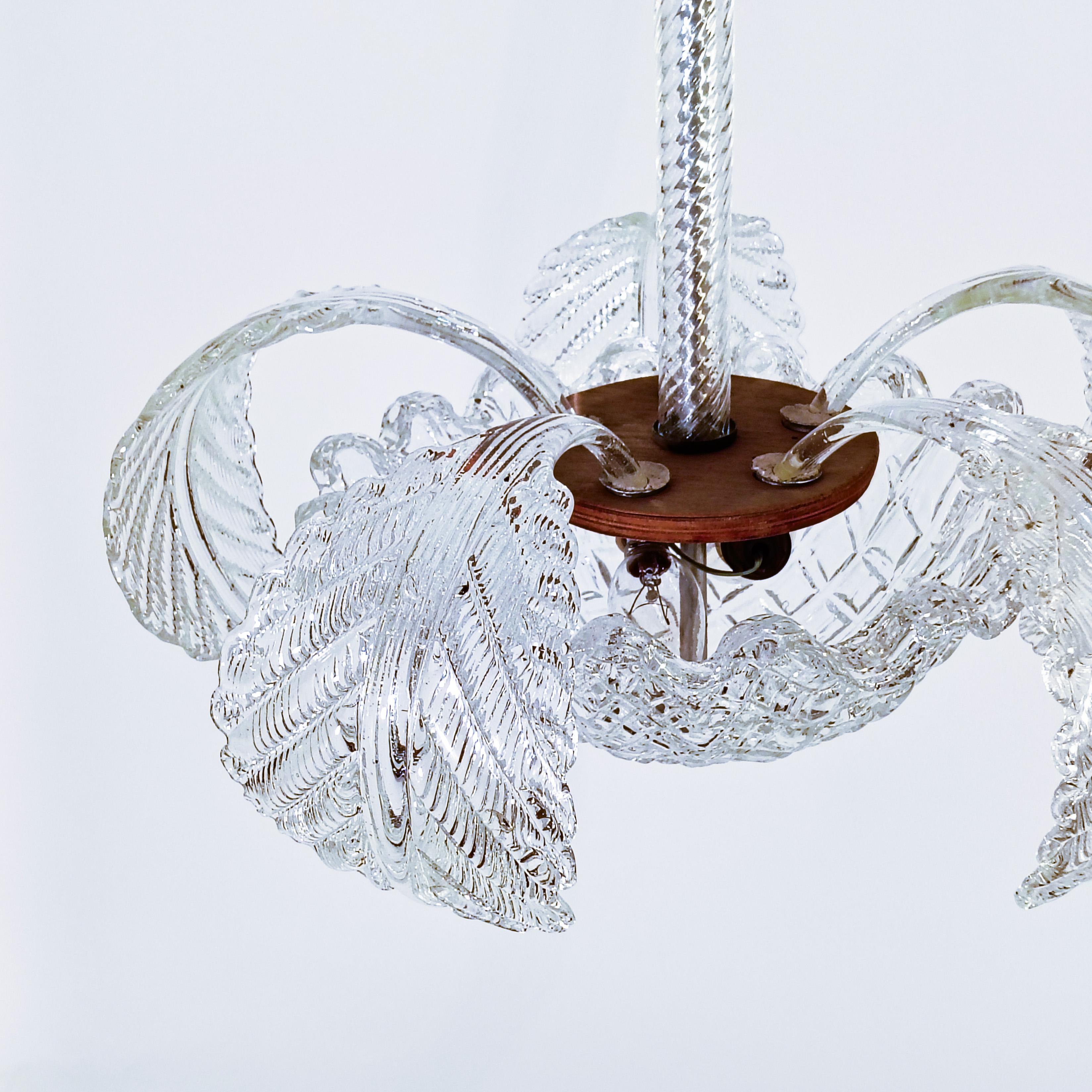 Seguso. Lustre Art déco en verre de Murano, Italie, années 1940 en vente 10