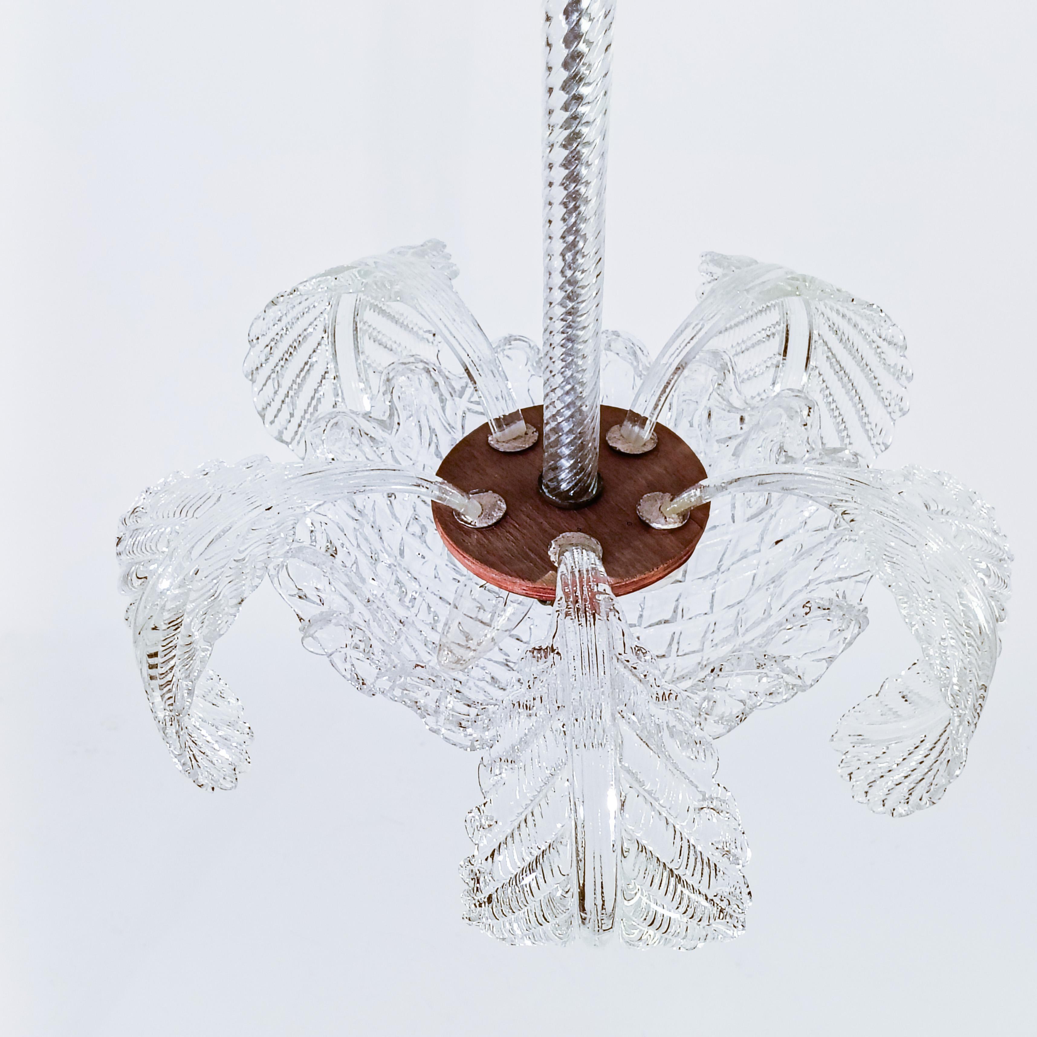 Seguso. Lustre Art déco en verre de Murano, Italie, années 1940 en vente 11