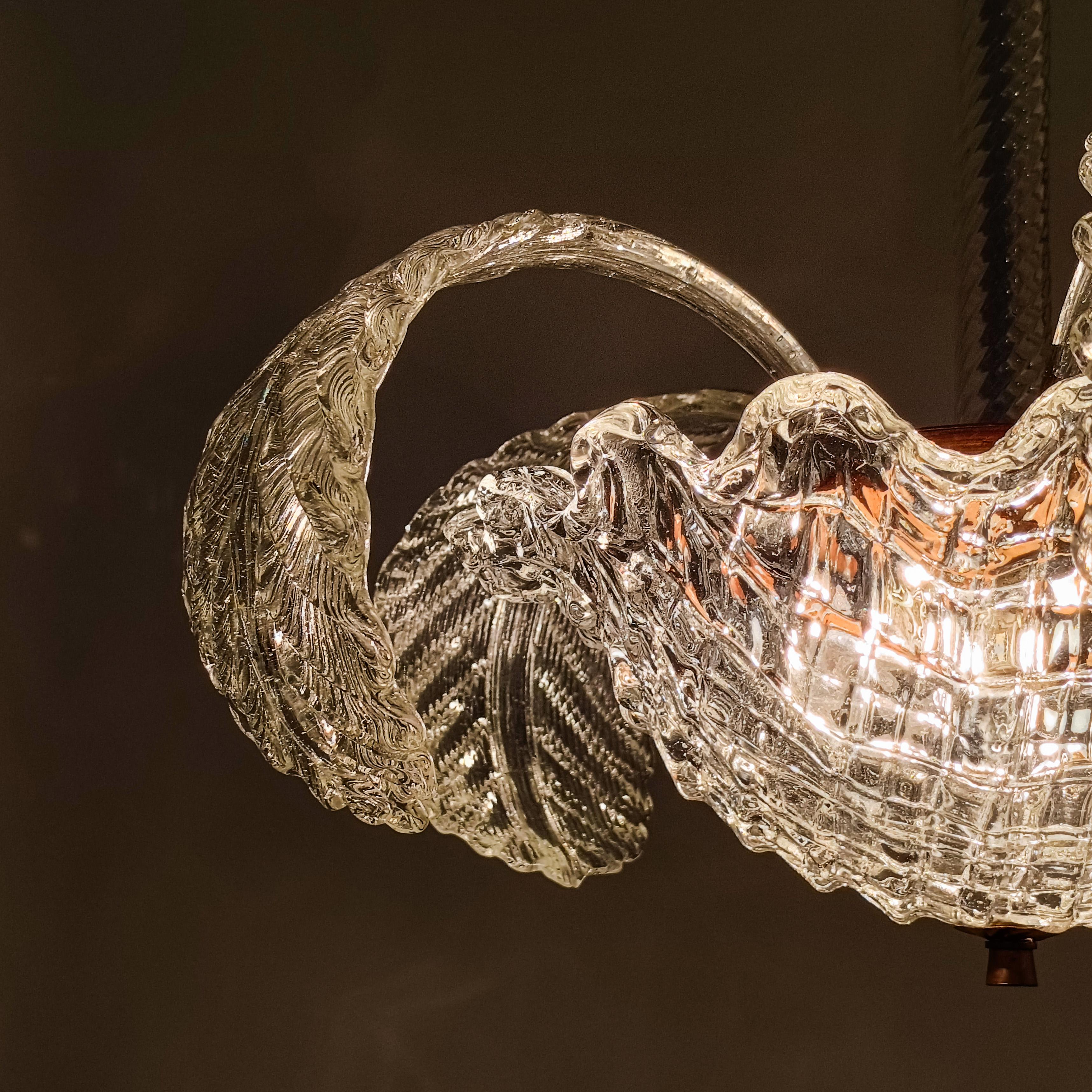 Seguso. Lustre Art déco en verre de Murano, Italie, années 1940 en vente 2