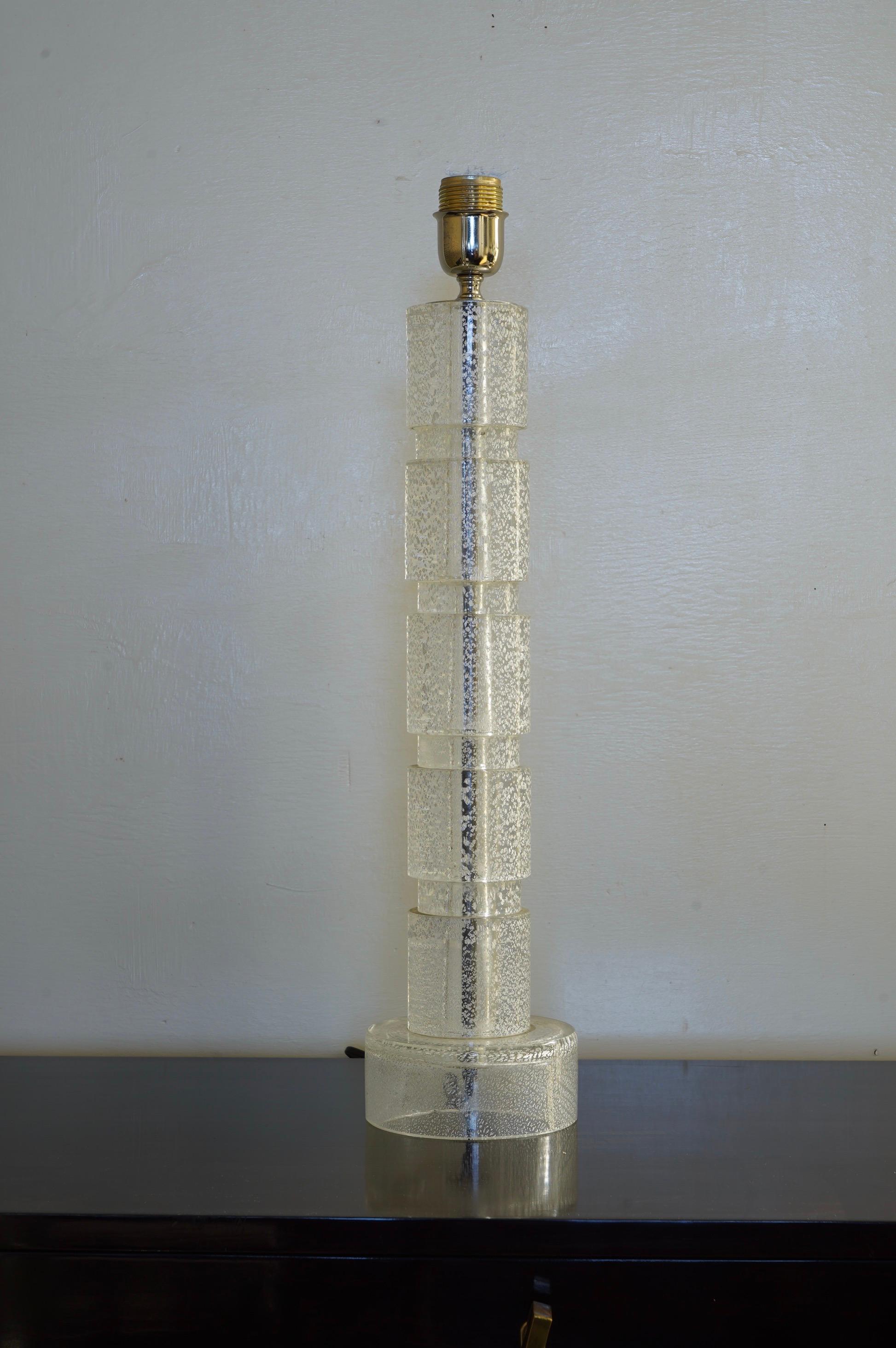 Seguso Arte Murano-Kunstglas-Tischlampe, 1970 im Angebot 1