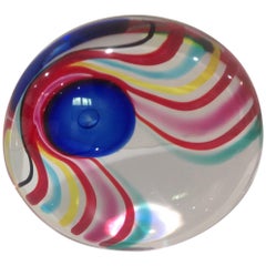 Seguso Arte Vetro Signed Murano Vibrant Multi Color Sculpture