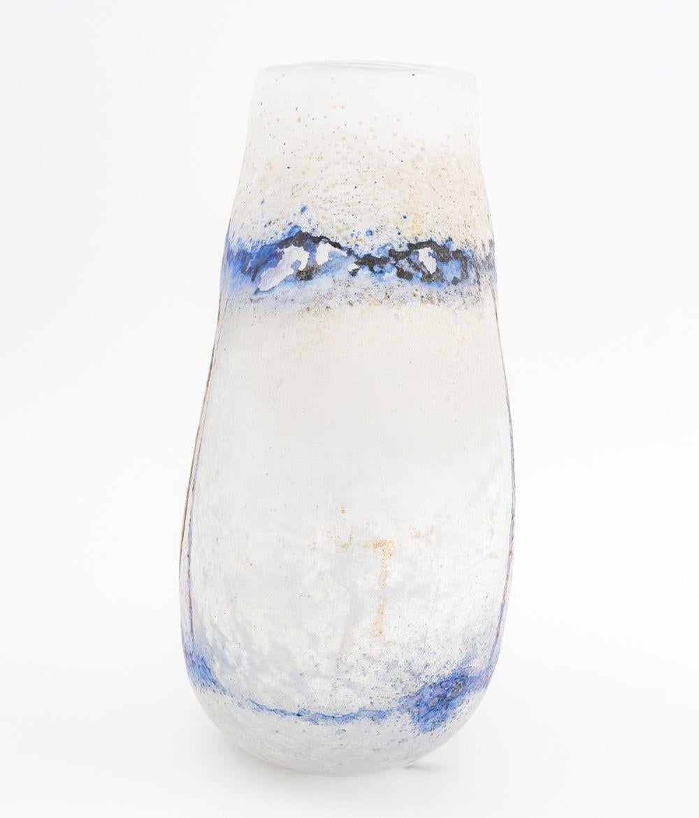 20th Century Seguso Arte Vetro Spiral Motif Scavo Glass Vase For Sale