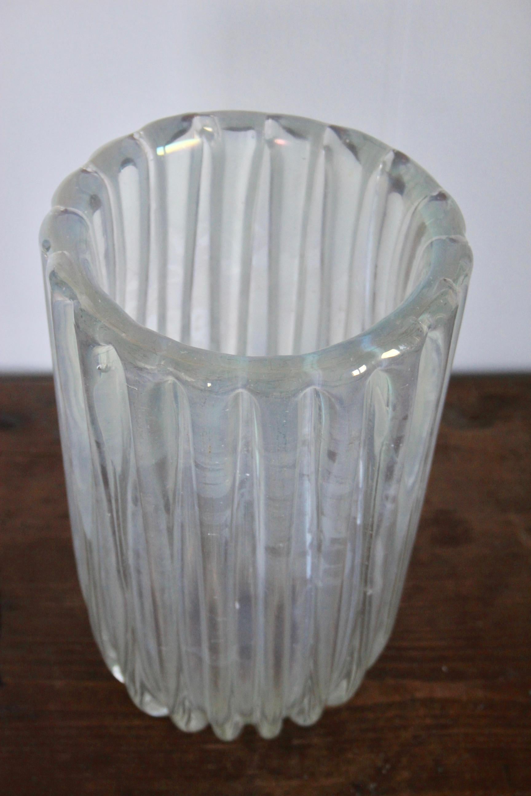 Seguso Attributed Glass Vase In Good Condition In grand Lancy, CH