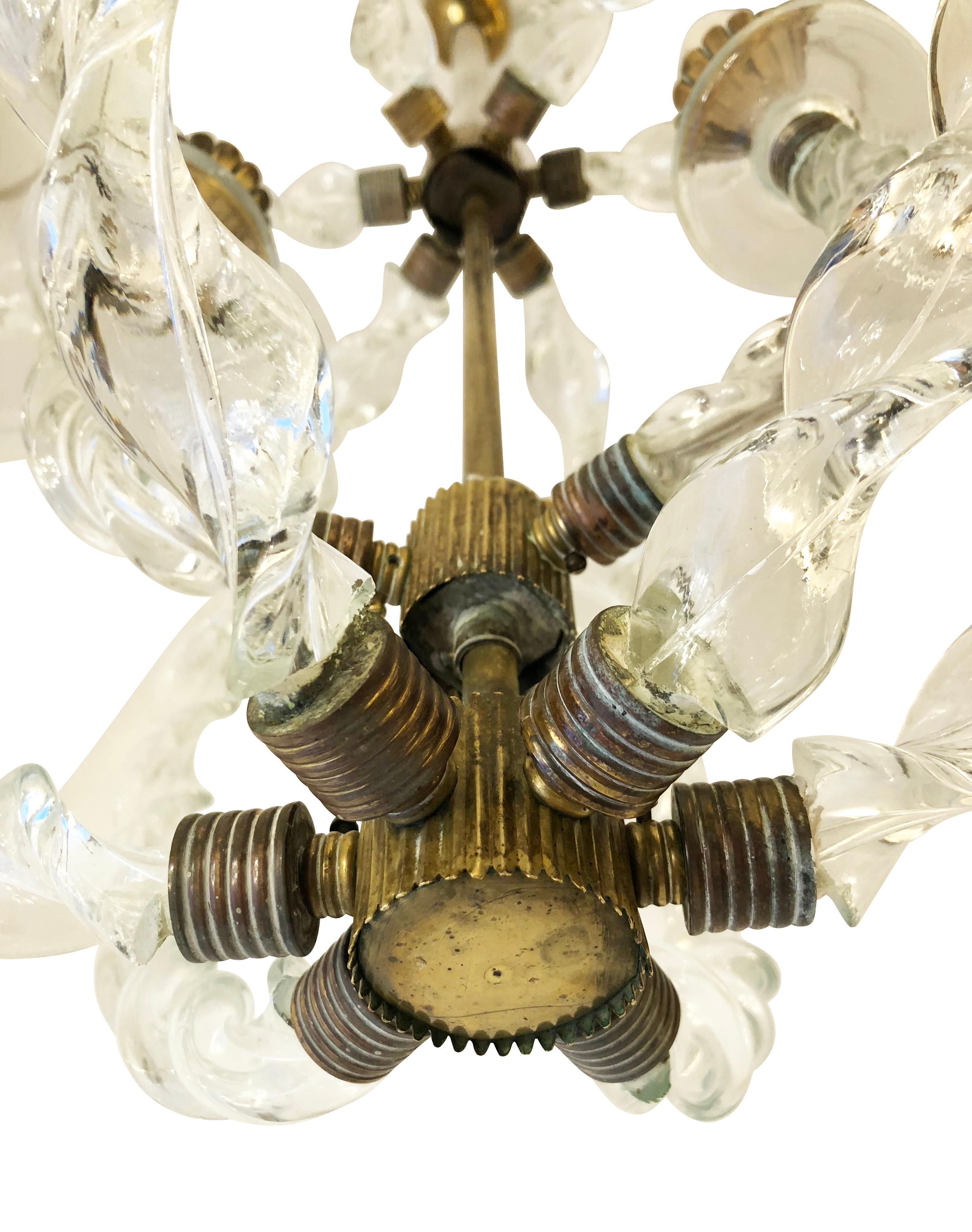 Mid-Century Modern Seguso Attributed Murano Glass Pendant
