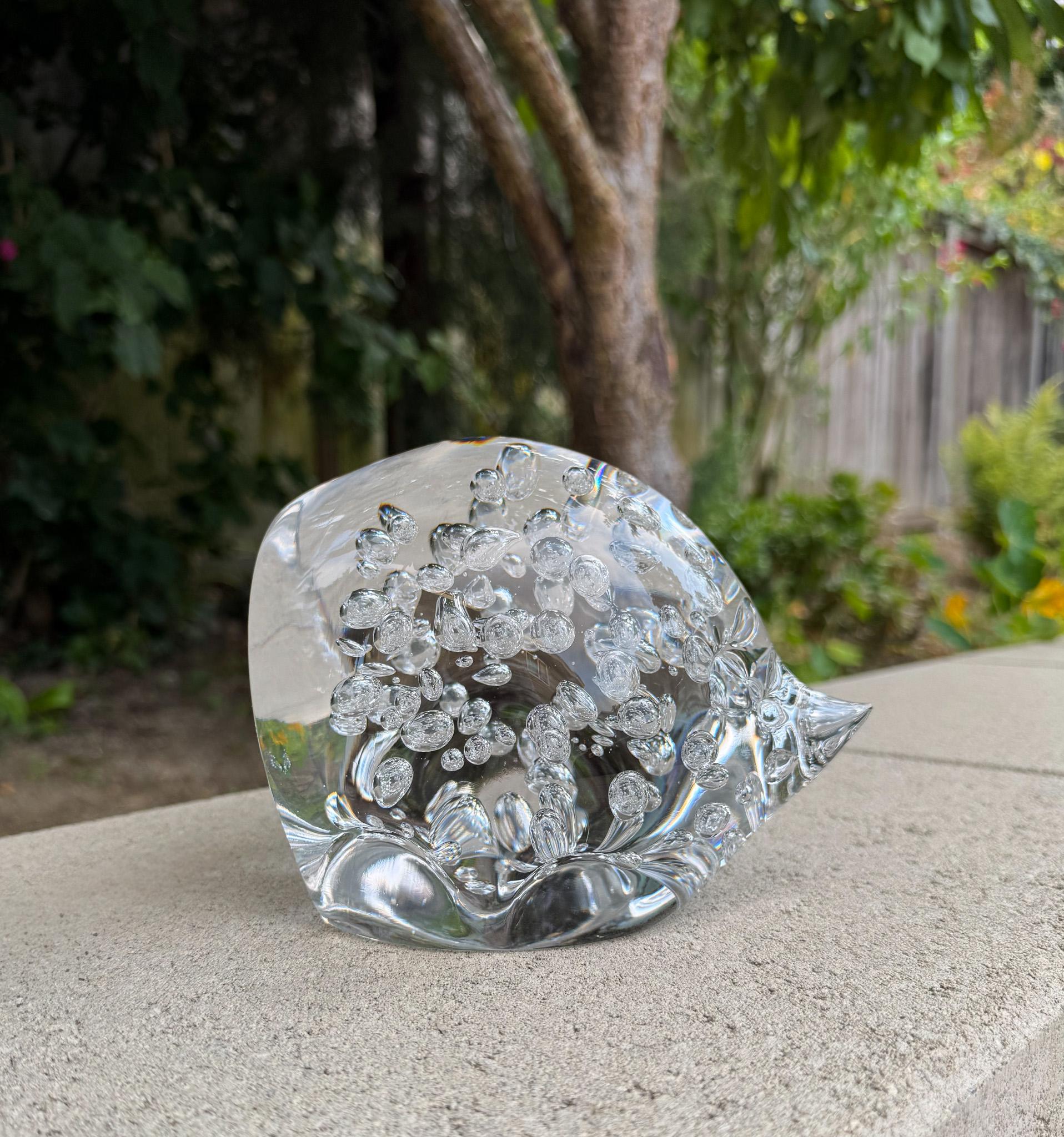 Seguso AV Murano Kontrollierte Blasen Glas Igel Skulptur, Italien, ca. 1965. 