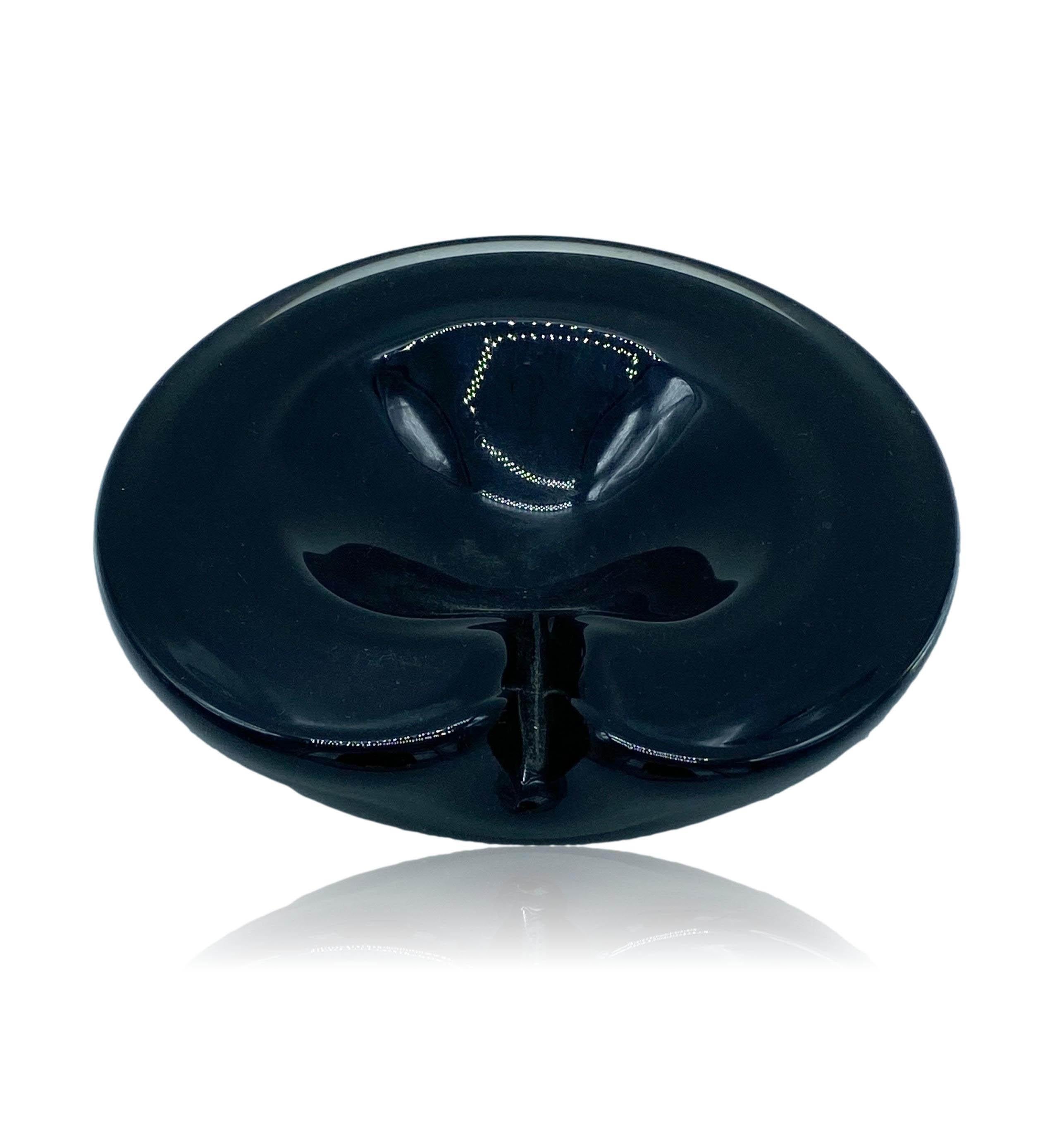 Centro de mesa de cristal de Murano negro Seguso, Italia, años 70 Moderno de mediados de siglo en venta